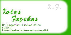 kolos fazekas business card